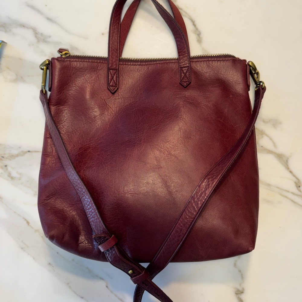Madewell Deep Burgundy Leather Shoulder Bag